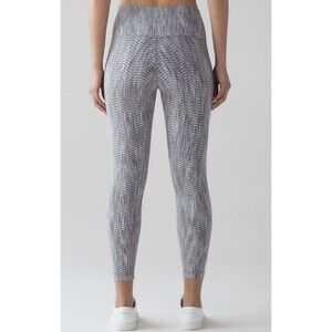 Lululemon Wunder Under Hi-Rise Tight Luon Arrow Jacquard Silver Spoon 6 Small